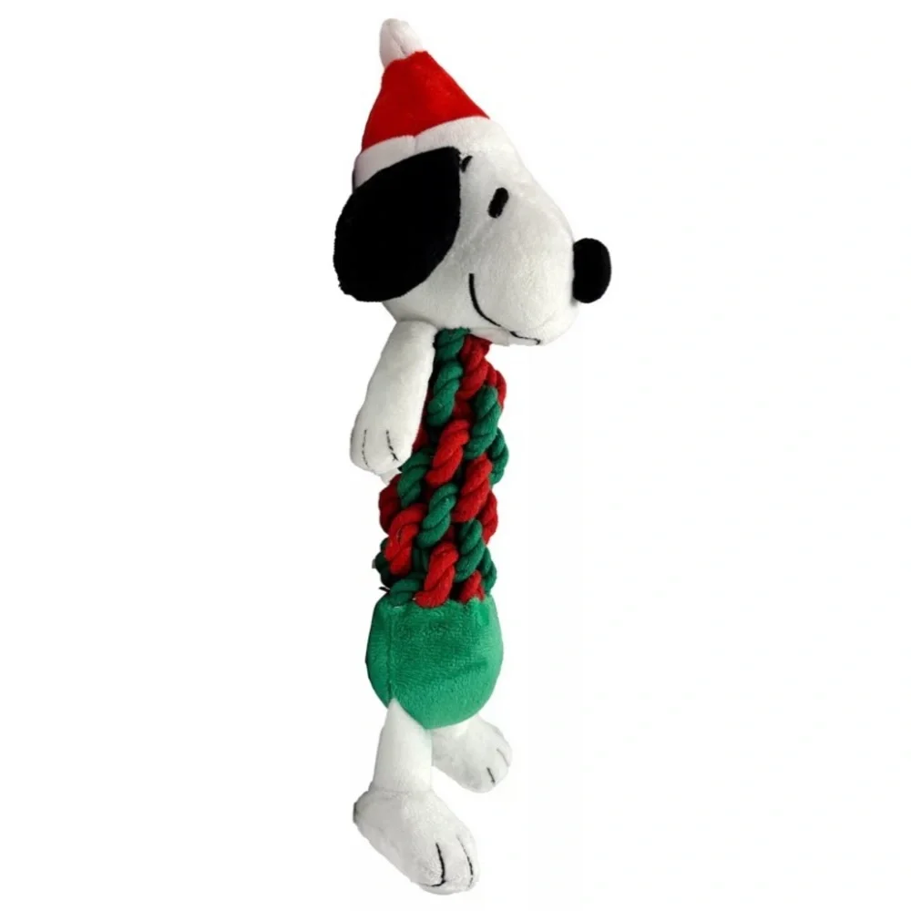 Holiday Peanuts Snoopy Rope Body Dog Toy NWT